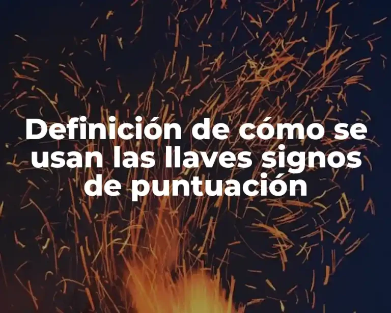 Definición de cómo se usan las llaves signos de puntuación