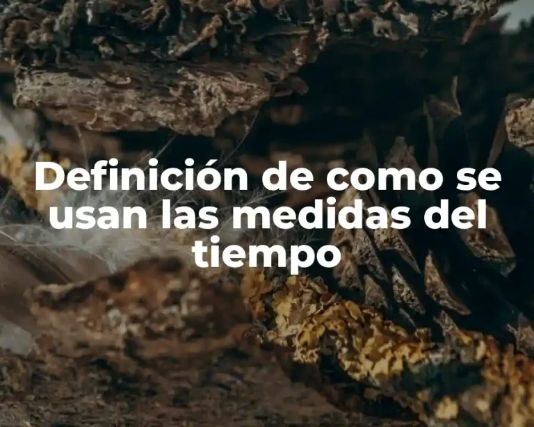 Definición de como se usan las medidas del tiempo