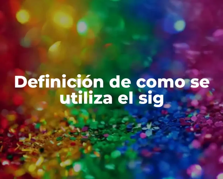 Definición de como se utiliza el sig