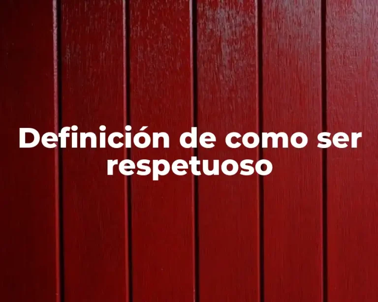 Definición de como ser respetuoso