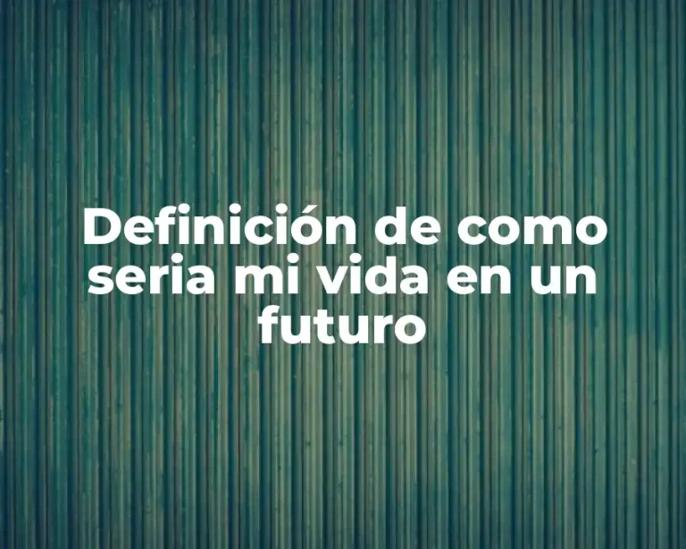 Definición de como seria mi vida en un futuro