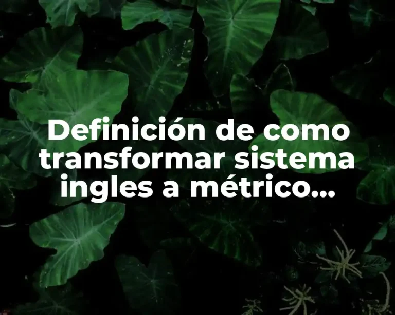Definición de como transformar sistema ingles a métrico decimal