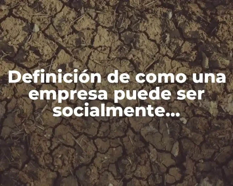 Definición de como una empresa puede ser socialmente responsable