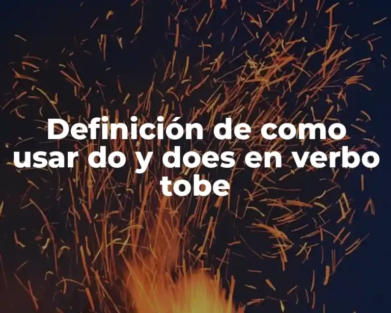 Definición de como usar do y does en verbo tobe