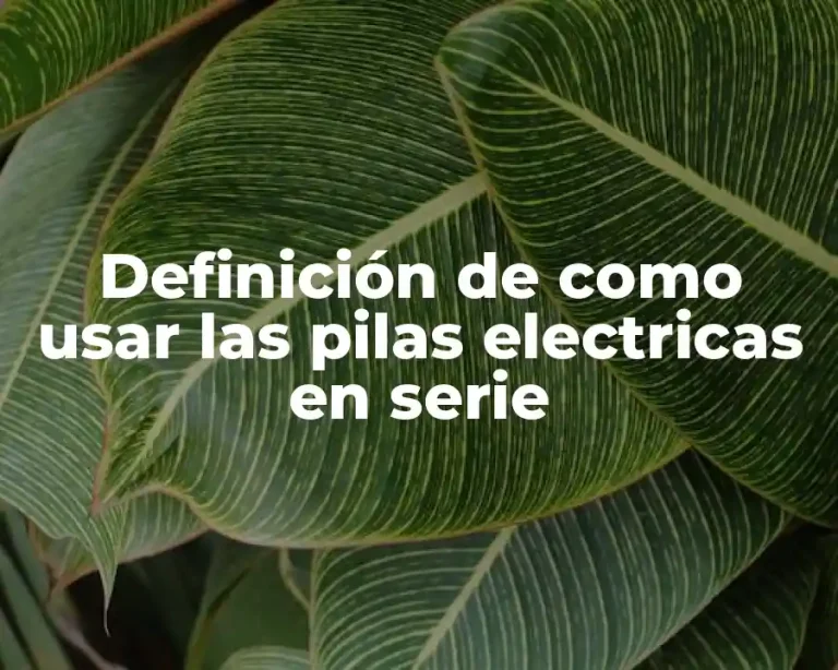 Definición de como usar las pilas electricas en serie