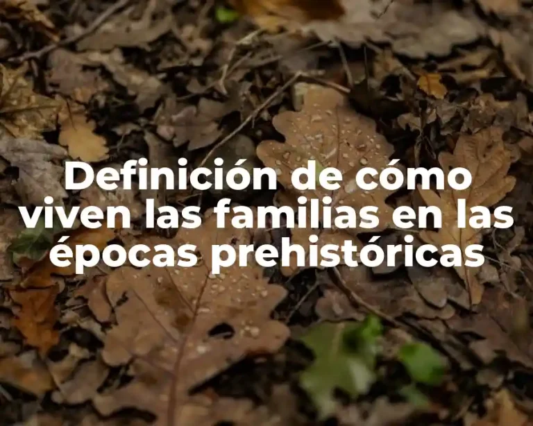 Definición de cómo viven las familias en las épocas prehistóricas