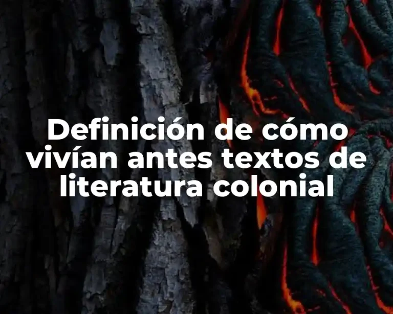Definición de cómo vivían antes textos de literatura colonial