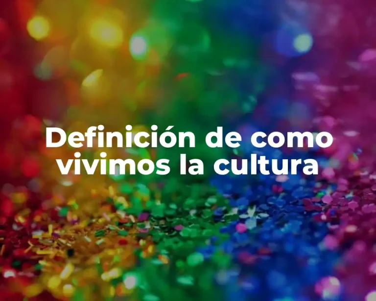 Definición de como vivimos la cultura