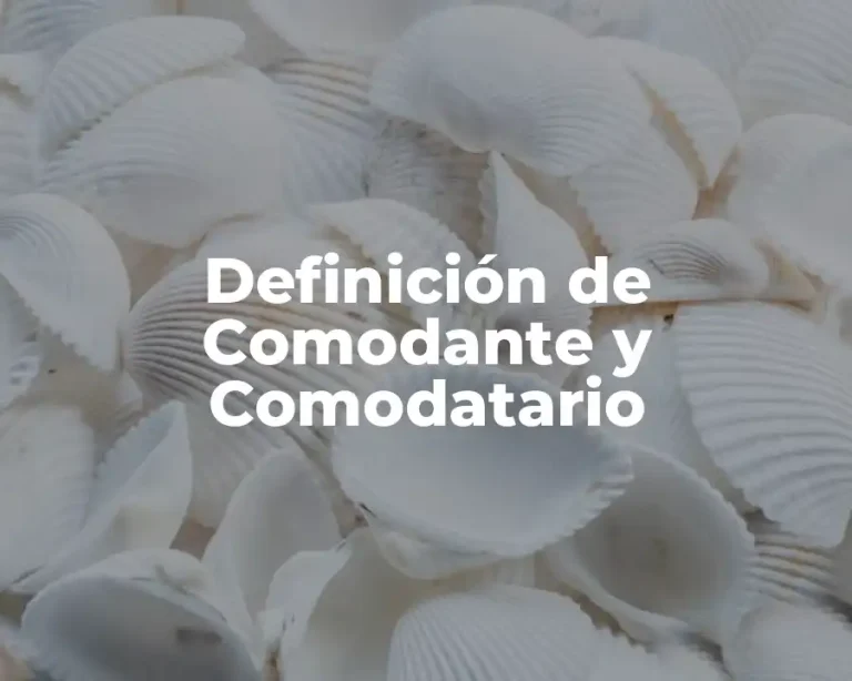 Definición de Comodante y Comodatario