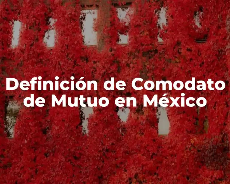 Definición de Comodato de Mutuo en México