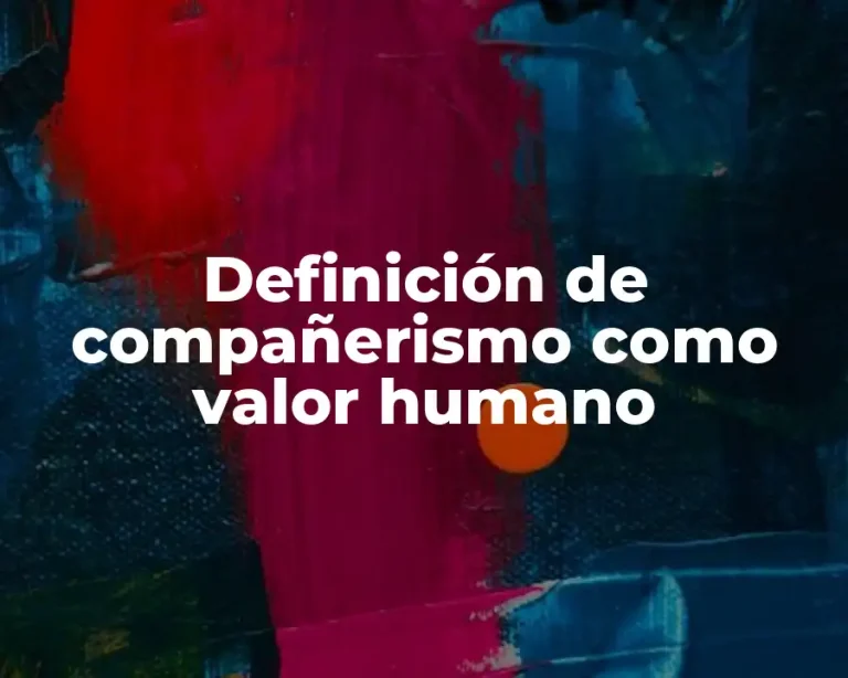 Definición de compañerismo como valor humano