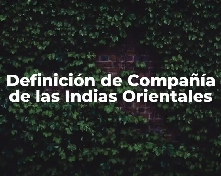 Definición de Compañía de las Indias Orientales