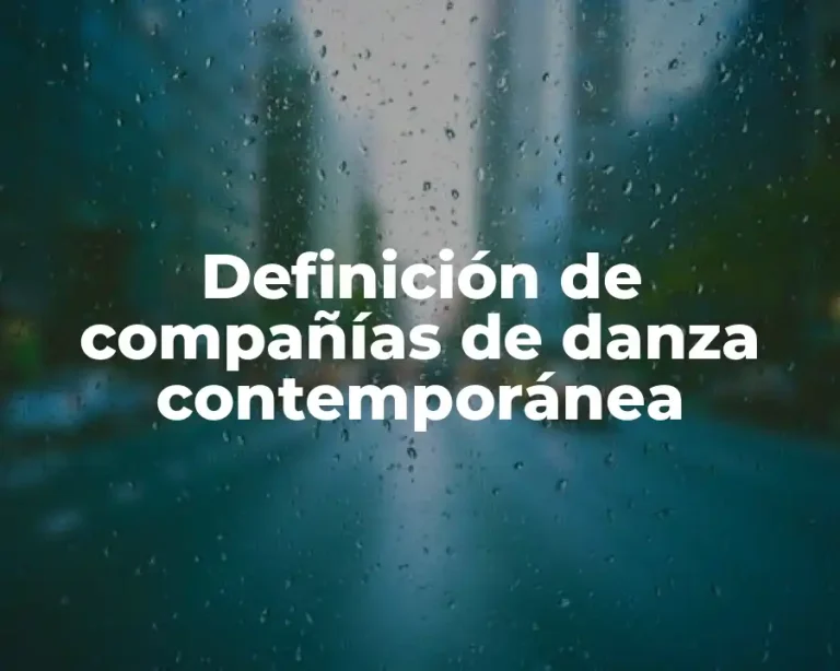 Definición de compañías de danza contemporánea