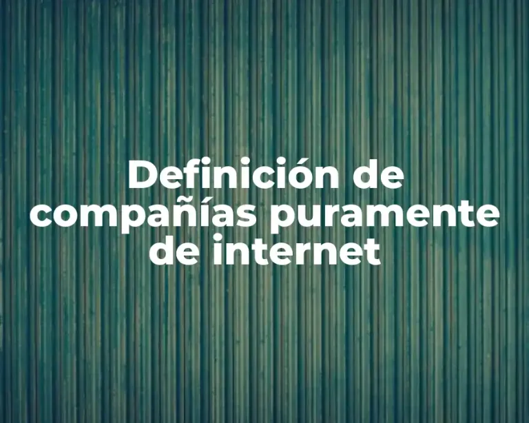 Definición de compañías puramente de internet