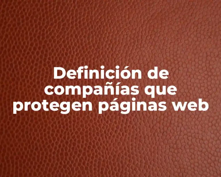 Definición de compañías que protegen páginas web