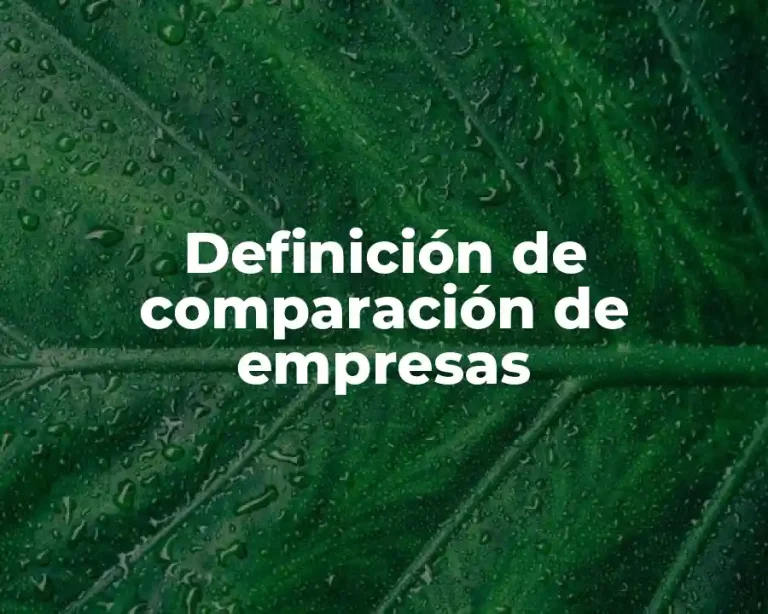 Definición de comparación de empresas