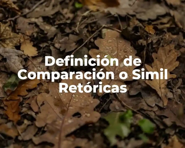 Definición de Comparación o Simil Retóricas