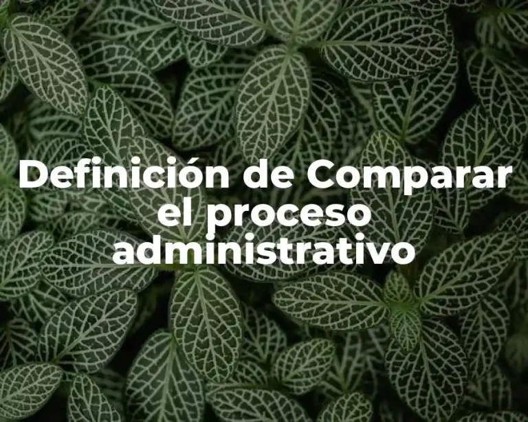 Definición de Comparar el proceso administrativo