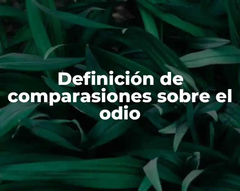 Definición de comparasiones sobre el odio