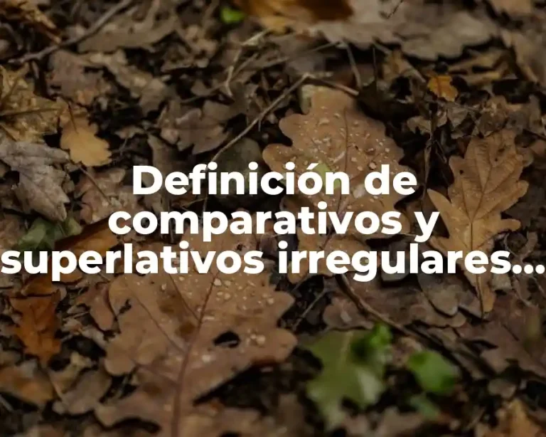Definición de comparativos y superlativos irregulares en inglés