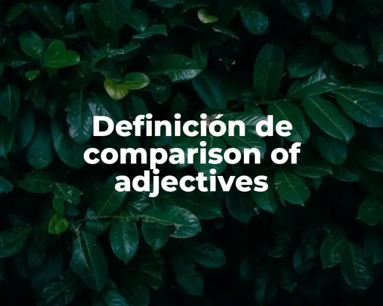 Definición de comparison of adjectives