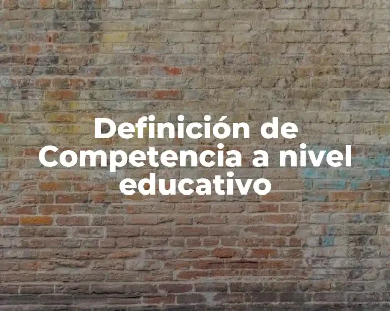 Definición de Competencia a nivel educativo