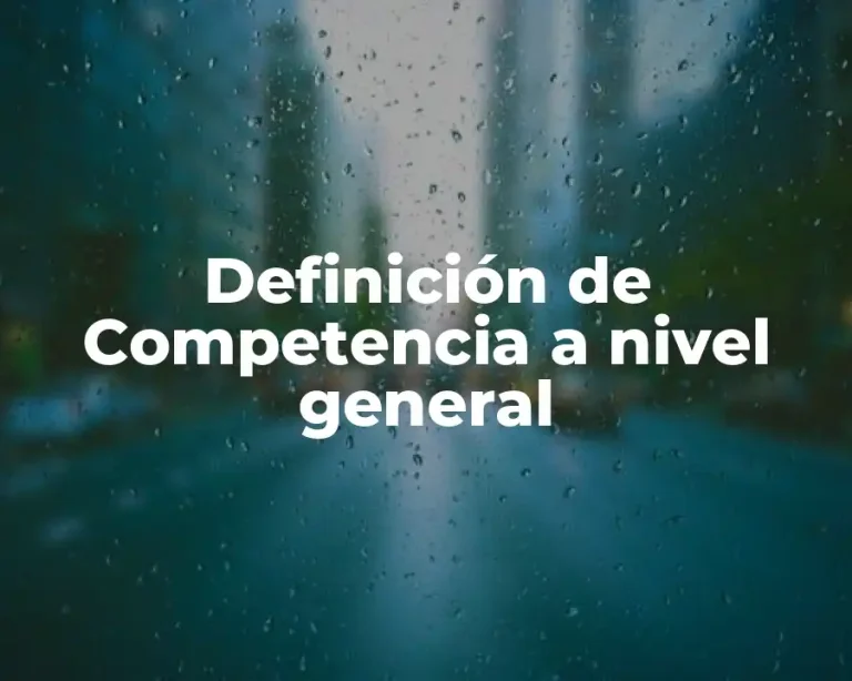 Definición de Competencia a nivel general