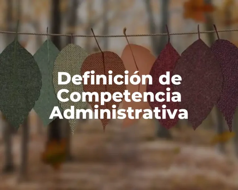 Definición de Competencia Administrativa