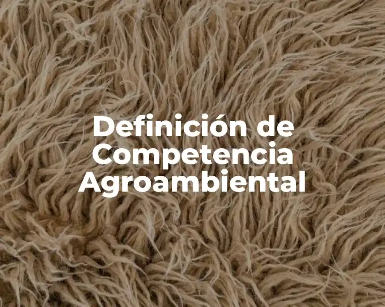 Definición de Competencia Agroambiental