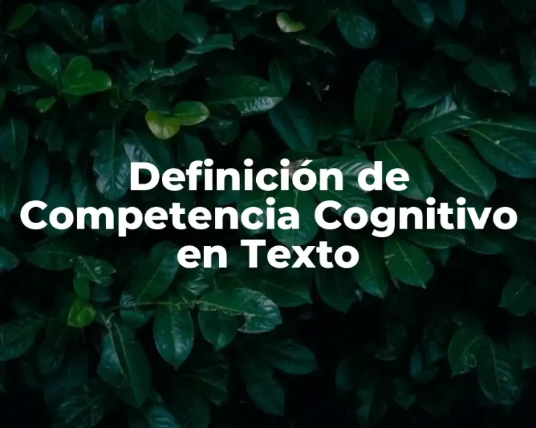 Definición de Competencia Cognitivo en Texto
