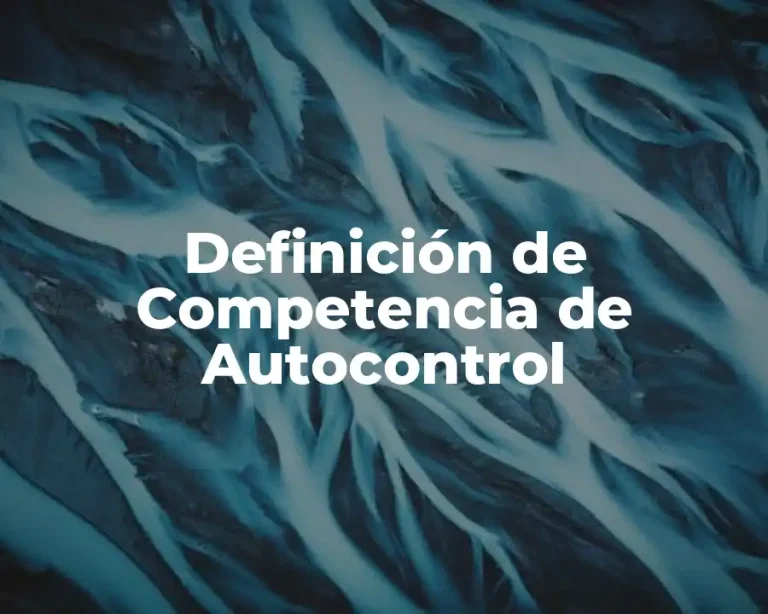 Definición de Competencia de Autocontrol