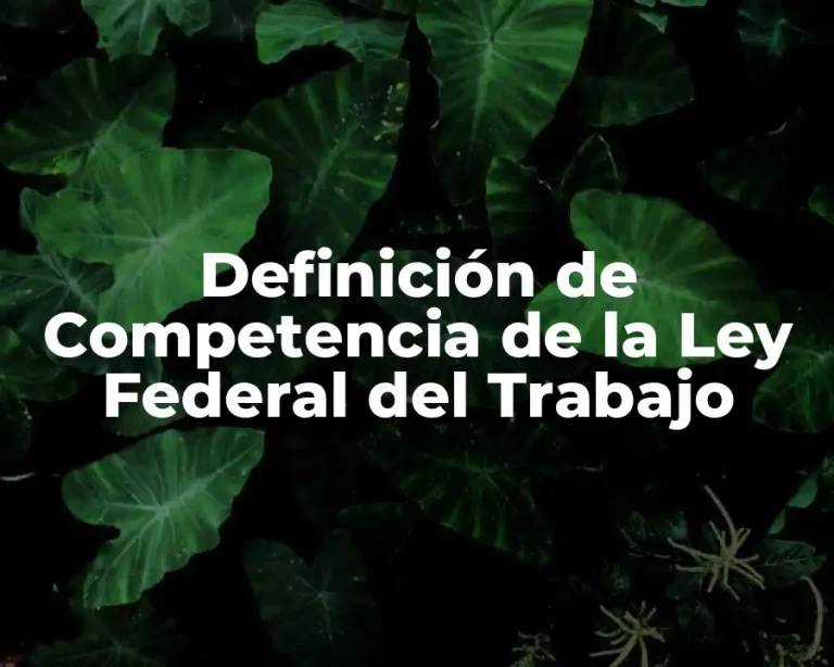 Definición de Competencia de la Ley Federal del Trabajo