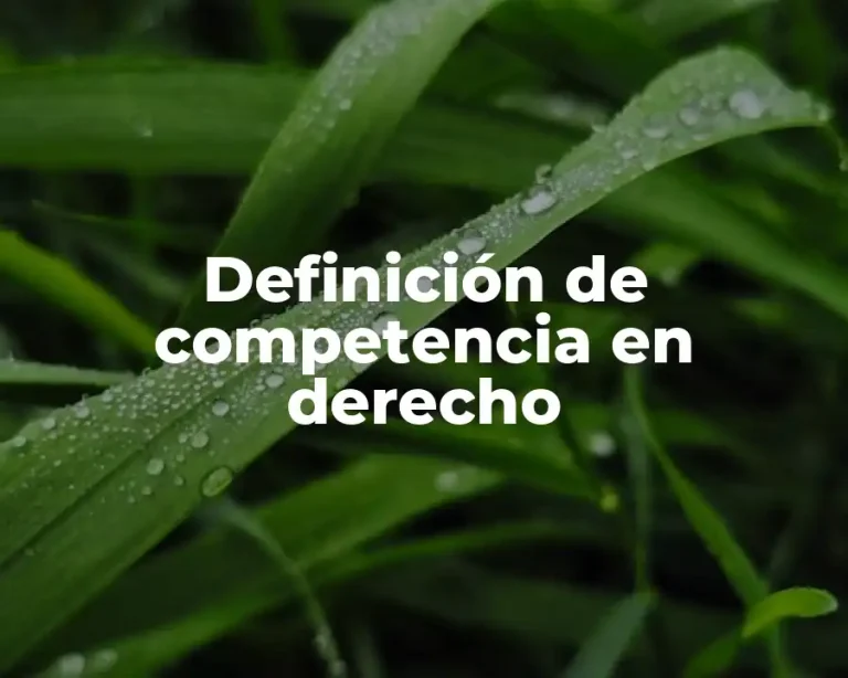 Definición de competencia en derecho