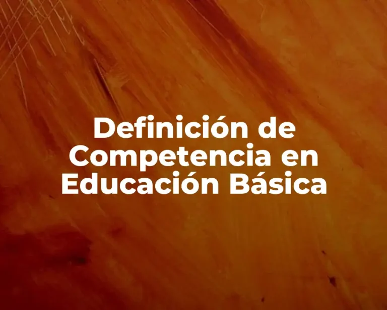 Definición de Competencia en Educación Básica