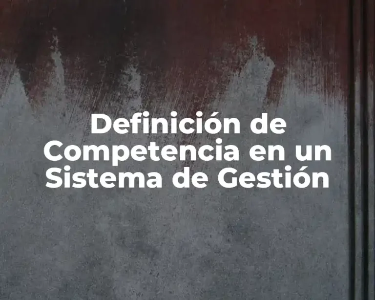 Definición de Competencia en un Sistema de Gestión