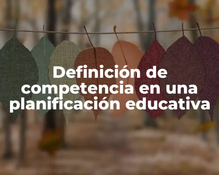 Definición de competencia en una planificación educativa