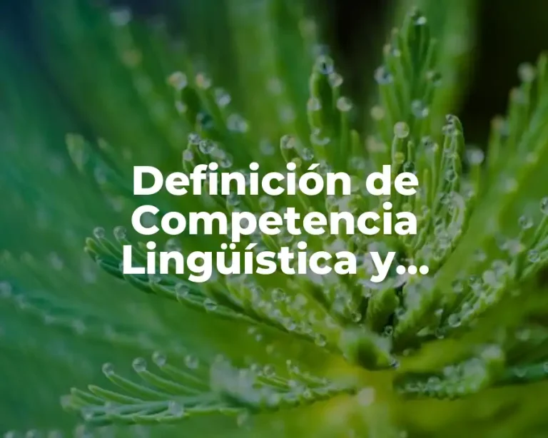 Definición de Competencia Lingüística y Paralingüística