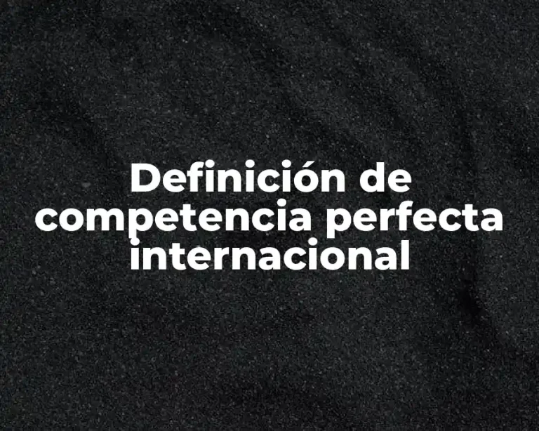Definición de competencia perfecta internacional