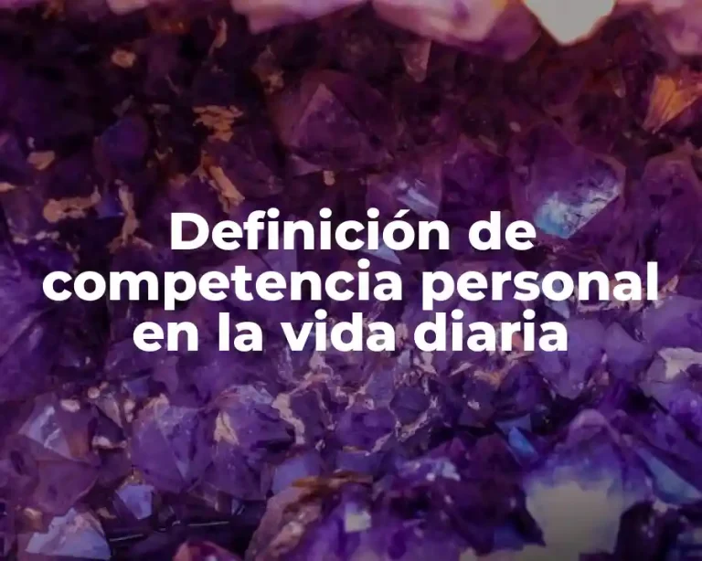 Definición de competencia personal en la vida diaria
