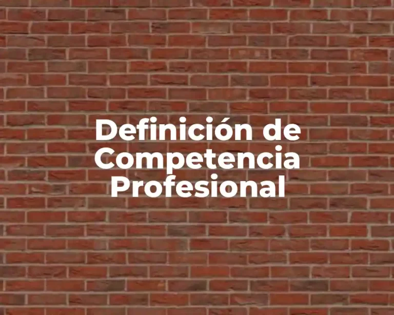 Definición de Competencia Profesional