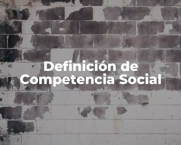 Definición de Competencia Social