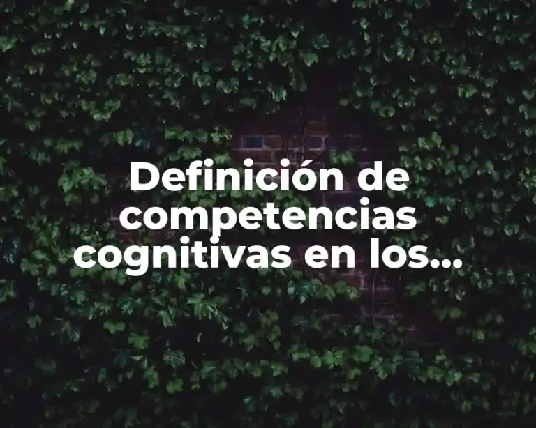 Definición de competencias cognitivas en los docentes