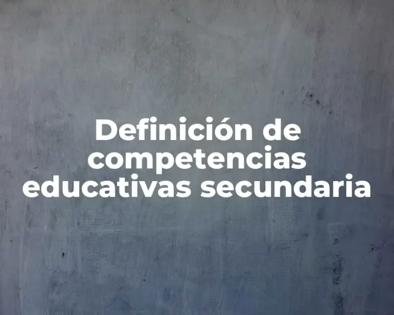 Definición de competencias educativas secundaria