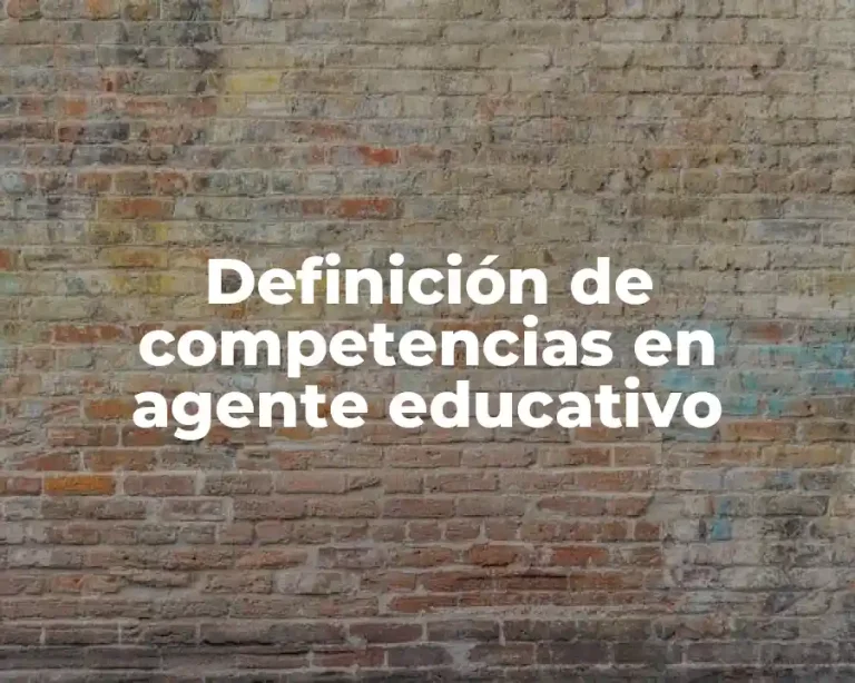 Definición de competencias en agente educativo