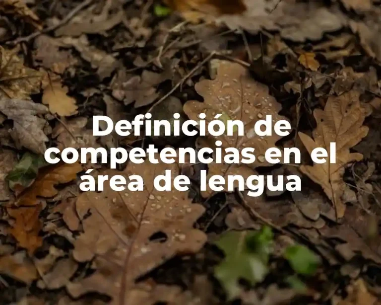 Definición de competencias en el área de lengua