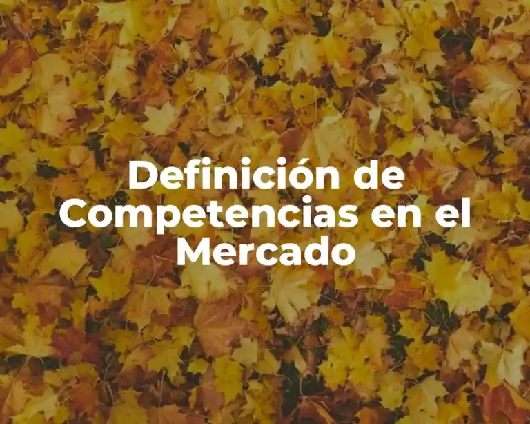 Definición de Competencias en el Mercado