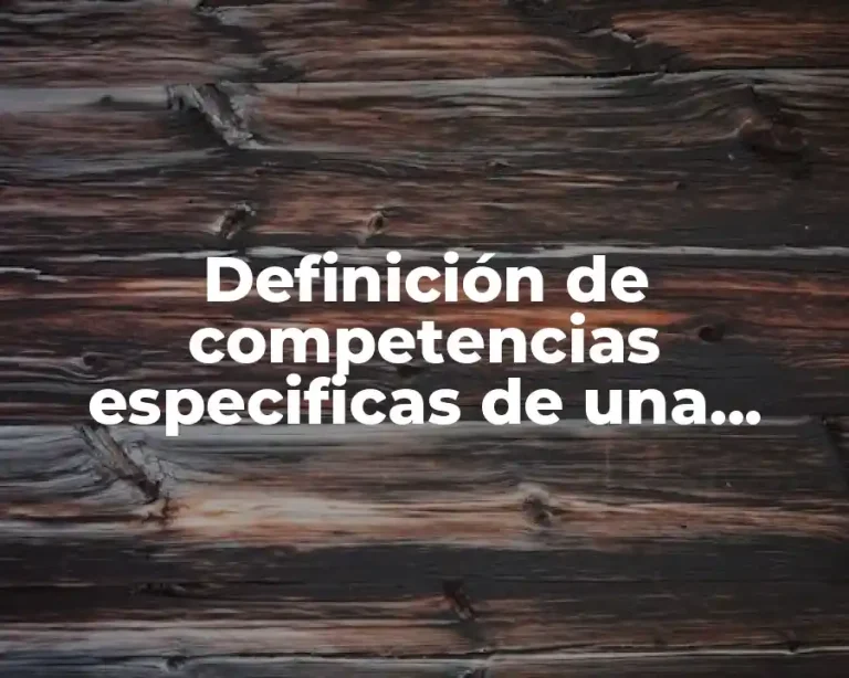Definición de competencias especificas de una empresa