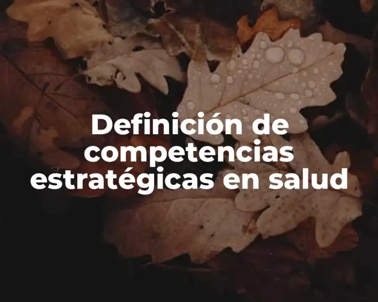 Definición de competencias estratégicas en salud