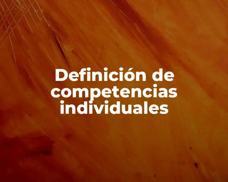 Definición de competencias individuales