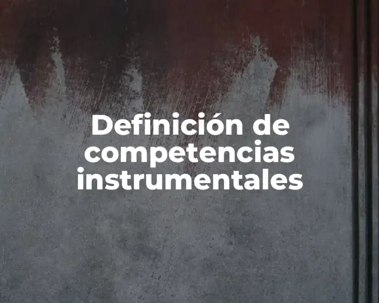 Definición de competencias instrumentales